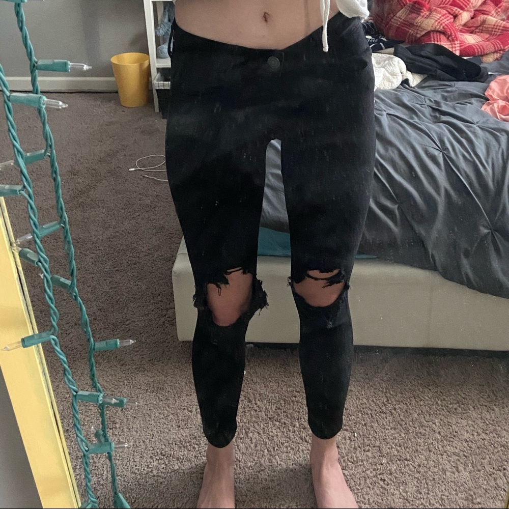 Black ripped jeans